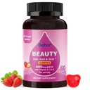 Biobor Natural 6000mcg Biotin Gummies No Sugar Added, Hair Skin and Nails Beauty Gummies with Vitamins A C E for Women Men, GMO Free, Gluten Free