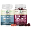 Bundle of Vision Support Gummies for Adults - Lutein and Zeaxanthin Supplements for Eye Health and Flow Boosting Beet Root Gummies - Invigorating Beet Nitric Oxide Energy & Heart Health Support
