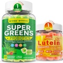 NEVISS Super Greens Gummies 60 Count + Lutein Gummies 60 Count