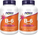 NOW Foods Supplements, Vitamin B-6 (Pyridoxine HCl) 100 mg, Cardiovascular Health, 250 Veg Capsules, (Pack of 2)