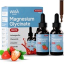 Liquid Magnesium Glycinate Drops, 2 Pack High Absorption Magnesium Supplements Drops for Women & Men Supports Sleep, Nerves & Muscles, Magnesium Liquid with Ashwagandha & L-Theanine