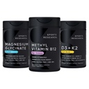 Sports Research® Celular Energy Pack - Plant Based Vitamin B12 as Methylcobalamin 2000mcg + Magnesium Glycinate 160mg + Vegan Vitamin D3 5000iu & Mk7 Vitamin K2 100mcg