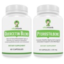 VitaMonk Quercetin Complex + Pterostilbene Bundle – Antioxidant & Immune Support – Quercetin 500 mg per Serving (2 Capsules) with Bromelain + Trans-Pterostilbene 150 mg