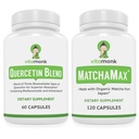 VitaMonk Quercetin Complex + Organic Matcha Capsules Bundle – Immune, Antioxidant & Energy Support – Quercetin 500 mg per Serving (2 Capsules) with Bromelain, L-Theanine & Catechins