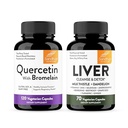 Sandhu's Quercetin with Bromelain (120 Count) & Liver Renew Cleanse Detox (70 Count) | Supports Immune, Respiratory, Liver & Digestive Health
