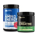 Optimum Nutrition Amino Energy - Προ προπόνηση με πράσινο τσάι, BCAA, Αμινοξέα & Μικρονωμένα Creatine Μονοϋδρική σκόνη, Άγευστη, Κετοφιλική, 60 Serving