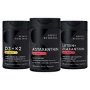 Sports Research® Antioxidant Support Pack - Astaxanthin 6mg, Lutein 20mg + Zeaxanthin 4mg & Vitamin D3 5000iu + K2 100mcg Supplements