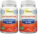 aSquared Nutrition Astaxanthin Supplement - Natural Astaxanthin Pills from Haematococcus Pluvialis Extract for Pure Energy - Max Strength 10mg - 120 Softgels (Pack of 2)