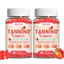 Tanning Gummies for Women and Men, Self Tan Supplement with Beta Carotene, Lycopene, Astaxanthin, Collagen & Vitamins, for Skin Health & Pigmentation, Vegan - 120 Gummies