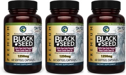 Amazing Herbs Premium Black Seed Oil Capsules - Υψηλή ισχύς, Ψυχρή πίεση Nigella Sativa Aids in Digestive Health, Immune Support & Brain Function - 60 Count, 1250mg (Pack of 3)