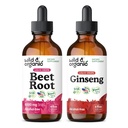 Wild & Organic Beet Root Tincture 4 fl oz & Ginseng Tincture 4 fl oz