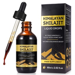 Shilajit Pure Himalayan Organic Resin Drop, Pure Himalayan Shilajit Resin Liquid Gold Supplement, Shilajit Organic Drop Rich in 85+ Trace Minerals, Shilajit for Men & Women (2.02 Fl Oz (Pack of 1))