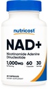 Nutricost NAD+ Supplement (1,000mg) 60 Capsules - Nicotinamide Adenine Dinucleotide, Vegan, GMO-Free, Gluten-Free, 30 Servings