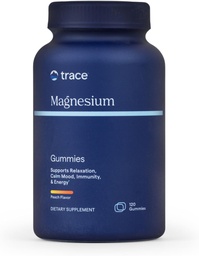 Trace Minerals Magnesium Gummies - Υποστηρίζει ένα ήρεμο mindset - Μαγνήσιο Μασώμενα για Παιδιά & Ενήλικες - Οστό, Διέγερση, Καρδιά Υγεία & Ανοσολογική Υποστήριξη - Ροδάκινο Γεύση - 120 Count (120 Servings)