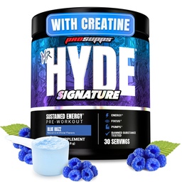 ProSupps Mr. Hyde Signature Pre Workout Powder with Creatine, Beta Alanine & Caffeine - Απόδοση, Ενέργεια & Αντοχή - Καθαριότητα & Γυμναστήριο Συμπληρώματα για άνδρες & γυναίκες (Blue Razz, 30 Υπηρεσίες)