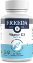 FREEDA Βιταμίνη D3-5000 IU - Pure High Potency Kosher Supplement Tablets - Υγεία των οστών και των μυών, Απορρόφηση ασβεστίου, Ανοσοποιητική Υποστήριξη για άνδρες και γυναίκες* - 250 Count