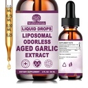 Aged Garlic Extract Liquid Drops, Organic Odorless Garlic Supplements for Immune Circulation & Heart Health Support, 2 Years Aged Garlic 15:1 Herbal Formula丨Vegetarian All-Natural Non-GMO, 2Fl Oz