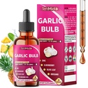 Liquid Garlic Extract - Allicin Supplement - 8in1 with Zinc, Elderberry, Olive Leaf, Oregano Leaf, Slippery Elm, Turmeric, and Ginger - 30ml 1 Fl Oz