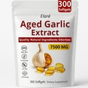 Elare Aged Garlic Extract, 7500mg Organic Garlic Capsules Supplement for Supports Immune & Heart Health, Odorless, Non-GMO, Gluten-Free, Vegetarian, 300 Softgels