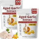 Elare Aged Garlic Extract, 7500mg Organic Garlic Capsules Supplement for Supports Immune & Heart Health, Odorless, Non-GMO, Gluten-Free, Vegetarian, 300 Softgels (2)