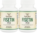 Fisetin Supplement - 100mg of Bioactive Flavnonols, 60 Count (Bioflavonoid Polyphenols Supplement Similar to Apigenin, Luteolin, and Quercetin) Aging Support Senolytic by Double Wood (Pack of 2)