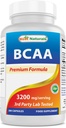 Best Naturals BCAA αλυσίδα κλάδου Amino Acid, 3200mg ανά υπηρεσία, 200 κάψουλες - Φαρμακευτική Βαθμός - 100% Pure Instantized Formula 