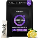 OxyEnergy BCAA 2:1:1 Κόνις, 7g BCAAs και 2g L-Γλουταμίνη, Ταυρίνη για την αποκατάσταση των μυών, Αυξημένη αντοχή, Perfect Amino Aicds για την αποκατάσταση πριν & μετά την προπόνηση, χωρίς ζάχαρη, λεμόνι, 30 Stick Pack