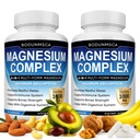 Magnesium Complex, 8 in 1, 1000mg-Glycinate, Citrate, Malate for Easy Absorption, Full Spectrum Magnesium Complex,Supports Relaxation, Sleep & Muscle Function, Magnesio Complex for Women, 180 Capsules