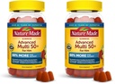 Nature Made Advanced Multivitamin Gummies 50 + for Him, Mens Multivitamins Gummies with Magnesium Citrate, Vitamin D3, Zinc, All 8 B Vitamins, 84 Multi Vitamins, 28 Day Supply,(Pack of 2)