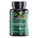 PlantFusion Βιολογική Βιταμίνη B-Complex, Vegan Ολόκληρο συμπλήρωμα διατροφής για την ενέργεια & Μεταβολισμό, μεθυλιωμένο B12, Guava, λεμόνι & Βασίλειο, μη-GMO, χωρίς γλουτένη - 30 κάψουλες