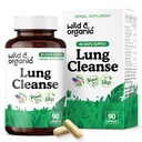 Wild & Organic Lung Cleanse Capsules - Lung Support Supplement with Mullein Leaf, Stinging Nettle, Angelica & Korean Panax Ginseng Powder - Vegan, No Fillers, Non-GMO - 90 Count