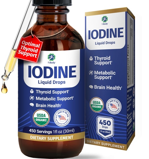 1 Body Thyroid Support Supplement (Iodine Drops 1 Pack)
