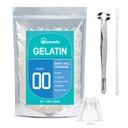 wananfu Size 00 Empty Capsules Gelatin (1000 Count) Bundle with Capsule Tweezer and Micro Lab Spoon, Clear Fillable Gel Pill Capsules 00 for Making Your Own Supplements