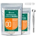 wananfu Size 00 Separated Empty Capsules Vegetarian (1000 Count) Bundle with Capsule Tweezer and Micro Spoon, Clear Fillable Vegan Pill Capsules 00 for Making Your Own Supplements