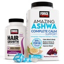Force Factor Hair Growth Accelerator Capsules, 90 Capsules + Amazing Ashwa Complete Calm Support with KSM-66 Ashwagandha, Blueberry Pomegranate, 60 Soft Chews