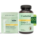 Omega-3 Fish Oil Supplement Supports Heart and Eye Health (60 Softgel Capsules) & Sleep Support with Sustained-Release Melatonin (7 Capsules Travel Pack)