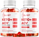 (2 Pack) Blast Keto ACV Gummies - Official Blast Keto ACV Advanced Premium 1050MG Vitamin Gummys, Blast Keto All Natural Apple Cider Vinegar Formula, BlastKeto ACV Review, 120 Gummies for 2 Months