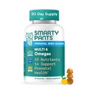 SmartyPants Zero Sugar Prenatal Multivitamin Gummies: Choline, Methylfolate, Omega 3 (ALA), Vitamin D3, C, Vitamin B12, B6, A, K, Zinc, Biotin, Gluten Free, No Sugar Alcohols, 90 Count (30 Day Supply)