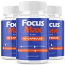 (3 Pack) Focus Max Capsules, FocusMax Brain Supplement Pills Advanced Maximum Strength Formula for Mental Clarity, Attention, Sharp Memory, Calm Mind Mood, Health & Wellness Support Capsulas (180 ct)