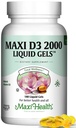 Maxi Health Vitamin D3 2000IU Tablets – Immune Support, Bone Health, and Muscle Function – Vitamin D 2000 IU Supplement for Adults – Kosher, Easy-to-Swallow, 180 Tablets