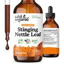 Wild & Organic Stinging Nettle Leaf Tincture - Urinary Tract Support - Stinging Nettle Extract Liquid Drops - Urtica Dioica Supplement - 5-Month Supply - Vegan, Sugar & Alcohol-Free - 4 fl oz