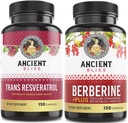 Berberine & Resveratrol Supplement Bundle – with Organic Ceylon Cinnamon, Green Tea, Grape Seed Extract & Antioxidants – Plant-Based Daily Wellness Support – 2 Capsules per Serving