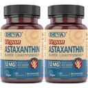DEVA Vegan Astaxanthin 12mg Capsules 2-Pack – Free-Radical Scavenging Carotenoid Made from Microalgae, 30 Count Ea