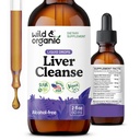 Wild & Organic Liver Cleanse Tincture - Liver Detox Formula with Milk Thistle, Dandelion Root, Chanca Piedra Stone Breaker Extract - Herbal Supplement - Vegan, Sugar & Alcohol-Free Liquid Drops - 2 oz