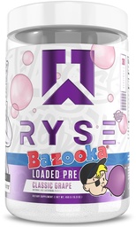RYSE φορτωμένο πριν από την προπόνηση σε σκόνη - Bazooka Grape - Καθημερινή προετοιμασία για άνδρες και γυναίκες με 390mg καφεΐνη, βήτα αλανίνη, και κιτρουλίνη για αντλία, εστίαση, και ενέργεια - 30 εξυπηρετήσεις