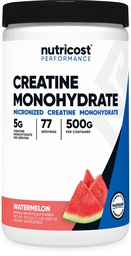 Nutricost Creatine Monohydrate Powder (Watermelon, 500 Gram) - Μικρονωμένο συμπλήρωμα κρεατίνης - Vegan, μη ΓΤΟ, Χωρίς γλουτένη