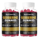 Nutravita Berberine Gummies with Ceylon Cinnamon 1500mg High Potency Berberine HCL Supplement for Immune and Metabolism Support, Sugar Free Organic Berberine Gummies Raspberry Flavor-2PACK