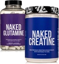 NAKED Pure Micronized Creatine Monohydrate 200 Μερίδες + Pure L-Glutamine 240 Κάψουλες Δέσμη: Vegan, Μη ΓΤΟ, Χωρίς Γλουτένη. Τίποτα τεχνητό
