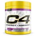 C4 Energy + Aminos Powder, 5g BCAAs & EAAs for Muscle Recovery, 3 Electrolytes for Hydration, 100mg Natural Caffeine, Pre Workout, Zero Sugar, 30 Servings, Grape