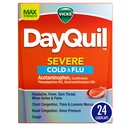 Vicks DayQuil Severe Cold, Flu & Congestion Medicine, Liquicaps, Maximum Strength Orange, 24 Count